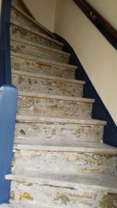 Voordat een trap in Papendrecht werd gerenoveerd