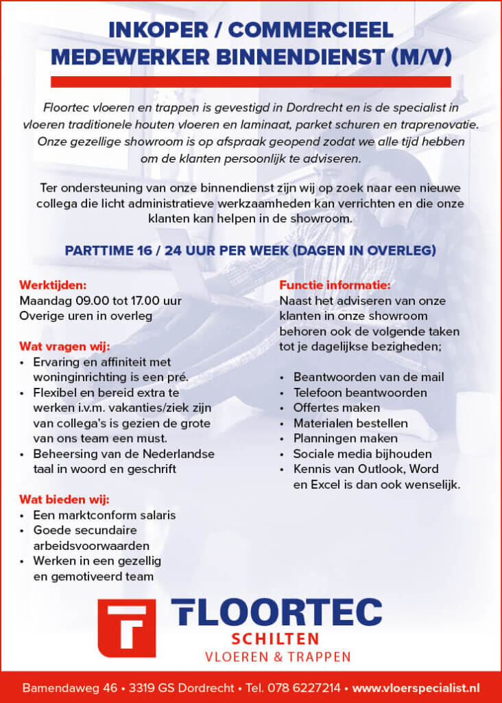 vacature floortec dordrecht